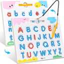 JoyCat Magnetic Letter Tracing Board, 2-in-1 Double-Sided ABC Magnets for Kids Ages 3-5, Uppercase & Lowercase Letter Writing Practice - Preschool Learning Toys, Road Trip Car Activities for Toddlers