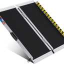 Portable Wheelchair Ramp 3FT, Anti-Slip Aluminum Folding Portable Ramp, Wheelchair Ramps for Home, Weight Capacity Up to 600 LBS, with Transition Plates Above and Below (3FT Using height 3-9")