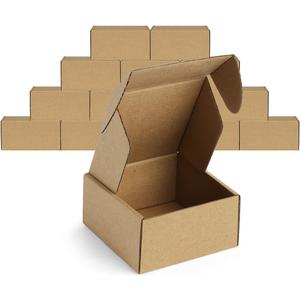 Famagic 12Pack 4x4x2 Small Shipping Boxes - Brown Corrugated Cardboard Mailer Boxes for Small Business, Mailing Boxes for Packaging, Bulk