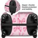 Travel Luggage Cover Pink Bows, High Elasticity Washable Travel Baggage Protector Case Fits 18-22 in