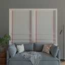 Sun Zero Marline Pink Ribbon Border 100% Total Blackout Cordless Roman Shade, Pink/White, 35" W x 64" H