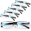 6 pack Executive Style Reading Glasses Men - Durable Readers with 99% Blue Light Blocking - Comfortable Fit with TR90 Frames, +1.75