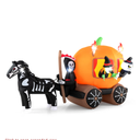 10.2 Feet Long Halloween Inflatable Carriage with Pumpkin and 2 Ghosts, Multicolor