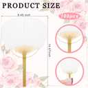 Geelin 100 Pcs Wedding Paddle Fans for Guests Bulk Portable Handheld Paper Japanese Fan for Wedding Party Favor Supplies (White)