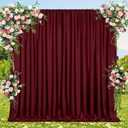 Burgundy Wall Backdrop Polyester Backdrop Curtain Panel Drapes Romantic Stage Fabric 10x8ft for Home Party Backdrop (2Pcs 5Ftx8Ft)