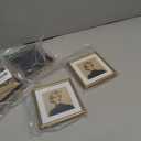 4x4 Picture Frame Set of 4, Matted Brass Simple Modern Brushed Thin Aluminum Metal Square Photo Frame Fits 3x3 with Mat or 4 x 4 without Mat Display For Tabletop or Wall Collage