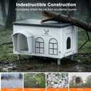 Extra Large Heated Cat House for Outside, Indestructible Heated Outdoor Cat House 100% Weatherproof with Escape Door, Highly Insulated Outdoor Cat Shelter for Multiple Cats. 25.6"x17"x17.8"
