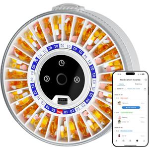Colorwing 2025 Smart Pill Dispenser for Seniors - 31-Slot Automatic Medication Organizer with Bluetooth Alarms, Fingerprint & Mechanical Dual Lock, Daily Timed Dispenser (Elderly-Friendly Design)