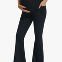 JOYSPELS Smooth Feeling Flare Maternity Leggings Over The Belly with Pockets Soft Bootcut Pregnancy Yoga Pants Size M