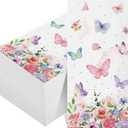 100 Pieces Butterfly Napkins Pink Butterfly Party Paper Guest Towels Disposable Colorful Garden Spring Summer Flower and Butterflies Hand Towels for Wedding Birthday Holiday Decorative Party Supplies