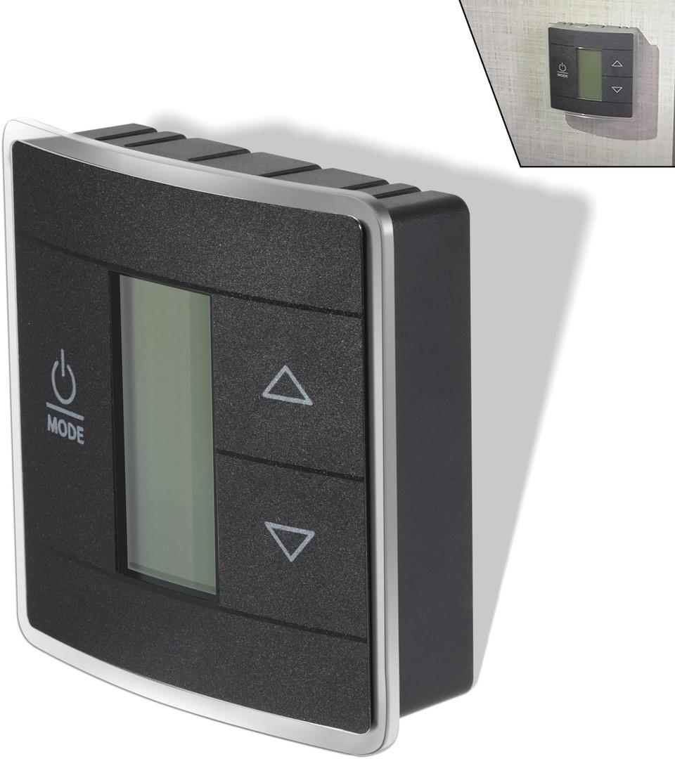 3316250.712 Digital LED Black Thermostat for RV/Camper Conditioner, Replace for Dometic 3316250.712 CT Single Zone Wall Thermostat, Three Input Areas, Bright Blue Backlight