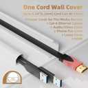 39" Side Open One Cord Hider (<1/4") for Wall Mounted Tv,Silicone Flexible Cable Cover to Hide Conceal Cords Along Wall,Wire Raceway Management Cable Concealer Channel,Electric Cord Organizer,White