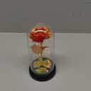 Eternal Glass Rose in Display Dome | Glass Flower with Colorful Base, A Perfect Romantic Gift for Valentine's Day, Mother's Day, Birthday & Christmas for Her