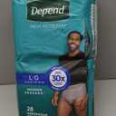 Depend Fresh Protection Adult Diapers, Incontinence Underwear for Men, Disposable, Maximum, Large, Grey, 28 Count