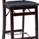 Linon Keira Pad Back Folding Bar Stool (Merlot/Brown)
