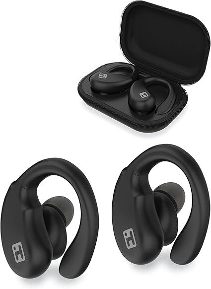01 02 015 Wireless Earphones, 5. 0 Effortless Pairing Half-in-ear Design Earphones Type C Port with Type C Charging Cable for Outdoor Sports, Black