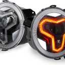 OVSAUTO 9 inch LED Headlights for Jeep Wrangler JL Gladiator JT 2018-2025, yellow