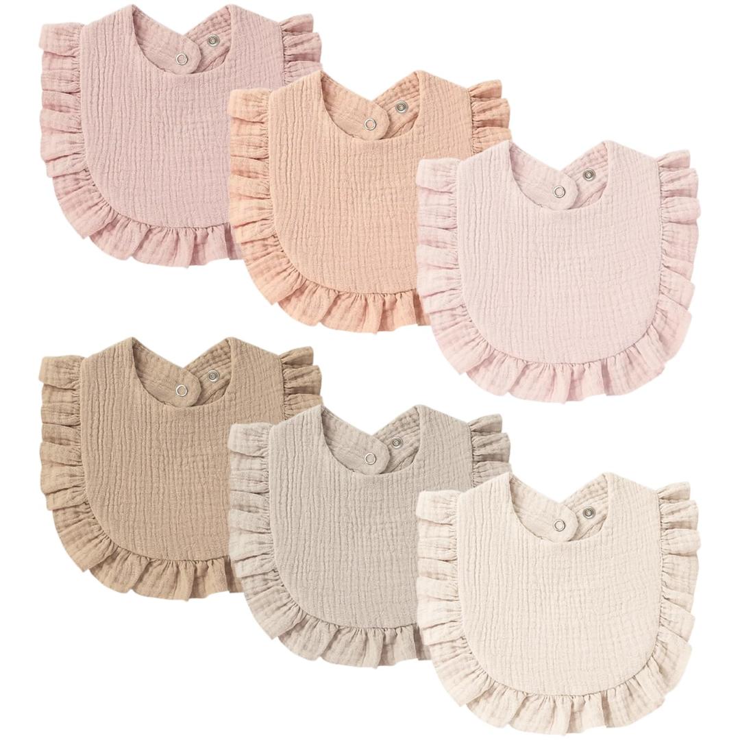 MairMore Baby Muslin Bibs Bandana Drool Bibs for Unisex Boys & Girls, Soft and Absorbent Cotton Teething Drooling Bib Set for Newborn Toddler