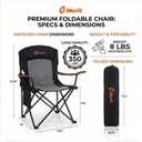 2-Pack Folding Camping Chair, Diamond-Quilted & Adjustable Armrest, Oversized