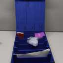 MTG Deck Box 3800+, Trading Card Storage with 24 Dividers & 8 Card Supports, DIY Toploader Storage Box,Card deck box for 3"x4" Rigid Cards, Magic & Sports Cards Black Blue