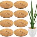 8 Pcs Coconut Fiber Tree Ring Mulch Mat, 17.7 Inch Mulch Ring Plant Protectors Mat, Coco Coir Tree Disc Plant Covers Tree Weed Barrier Ring for Indoor Outdoor Plants