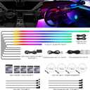 Dreamcolor Acrylic Interior Car LED Strip Light with Wireless APP, Dual Zone RGB 22 in 1 with 175 inches 600 LEDs Fiber Optic Ambient Lighting Kits, Music Sync Neon LED Strip for Car Accessories