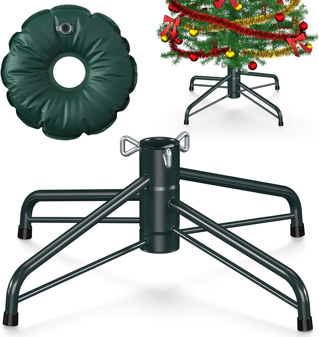 Christmas Tree Stand for 4-6 Ft Artificial Trees, Universal Replacement Christmas Tree Base, Metal Folding Xmas Tree Stand Fits Artificial Tree Under 1.37 Inch Poles