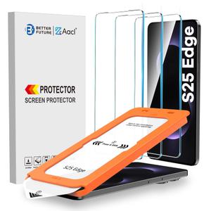 AACL 3-Pack for Samsung Galaxy S25 Edge Screen Protector Tempered Glass with Auto Dust-Elimination, Easy Installation, Bubble Free, Anti Scratch for Galaxy S25 Edge Screen Protector 5G