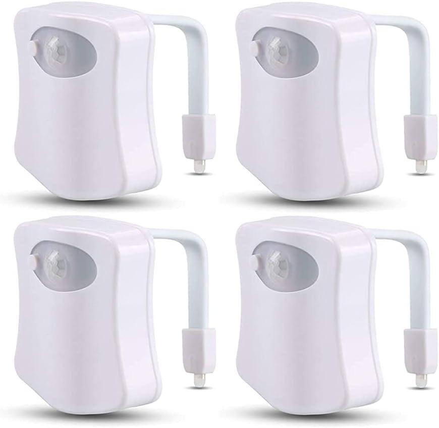 4 Pack Color Changing Toilet Night Light Motion Sensor Led Toilet Motion Activated Led Washroom Night Lamp(8 4)