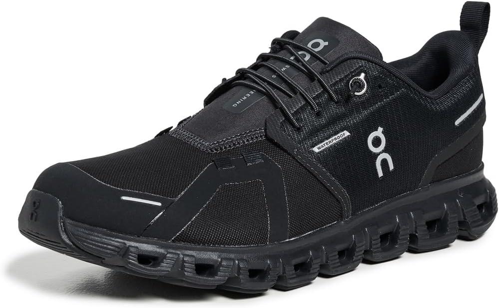 On Women's Cloud 6 WP Sneakers, Black/Black, 6.5 Medium US