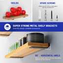 Goovilla Shelf Bracket, Heavy Duty Floating Shelf Brackets 8 inch Long, 4 Pack Brackets for Shelves, Black Coated Metal Wall Shelf Support Brackets with 1/5 Inch Thick and 160 lb. Load Capacity