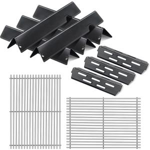 66095 Grill Grates with 66032 Flavorizer Bars for Weber Genesis 2 grill parts 300 Genesis II LX 300 Series ,Heat Deflector And Cooking Grids Replacement Parts For Weber Genesis ii E-310 E-315 S-335