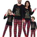 VENTELAN Family Matching Christmas Pajamas Set Holiday Santa Claus Sleepwear Xmas PJS Set for Couples and Kids (Small, Plaid Christmas Tree)