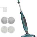 Rotating Steam Mop for Floor Cleaning | Large Tank|20FT Cord| LED Headlights| Reusable Pads| Self-Standing| Safe for Hard Floor/Laminate/Marble