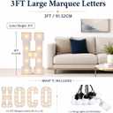 3FT Light Up HOCO Letters Homecoming Decorations Light Up Letters with LED Lights Large Marquee Letter Lights for Homecoming Party School Prom Photo Backdrop Decor Campus Event Supplies