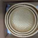 Set of 3 Handwoven Bamboo & Rattan Baskets Woven Bread Basket & Fruit Bowl for Kitchen Counter, Decorative Wicker Tray for Serving Snacks, Pastries & Table Centerpiece