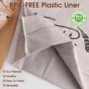 2 x 2 Pack Linen Bread Bag for Homemade Bread Container - Plastic Lined, 19.7 x 13.7 Inch Unbleached & Reusable Bread Storage for Bakery Baguette Picnic Wedding Wrapping Camping