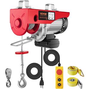 VEVOR Electric Hoist 1760lbs with 14ft Wired Remote Control, Electric Hoist 110 Volt with 40ft Single Cable Lifting Height Motor, for Garage Warehouse Factory