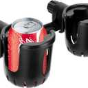 2PCS Marine Boat Cup Holder, Clamp-On Universal Boat Accessories for Drinks, No-Drill Install on Bimini Top Rail or Pole, Grab Bars (Fits Fishing Boat, Pontoon, PWC, Jet Ski, Sea-Doo)