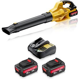 Leaf Blower Cordless Compatible with Dewalt 20V Max Battery, Electric Cordless Leaf Blower with 2 3.0Ah Batteries and Charger,6 Speed Levels & 500CFM,Blowers for Blowing Leaves, Lawn Care and Dust (Yellow) Leaf Blower Cordless Compatible with Dewalt 20V Max Battery, Electric Cordless Leaf Blower with 2 3.0Ah Batteries and Charger,6 Speed Levels & 500CFM,Blowers for Blowing Leaves, Lawn Care and Dust (Yellow)