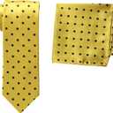 Stacy Adams Men's Satin Dot Tie Set (Gold)