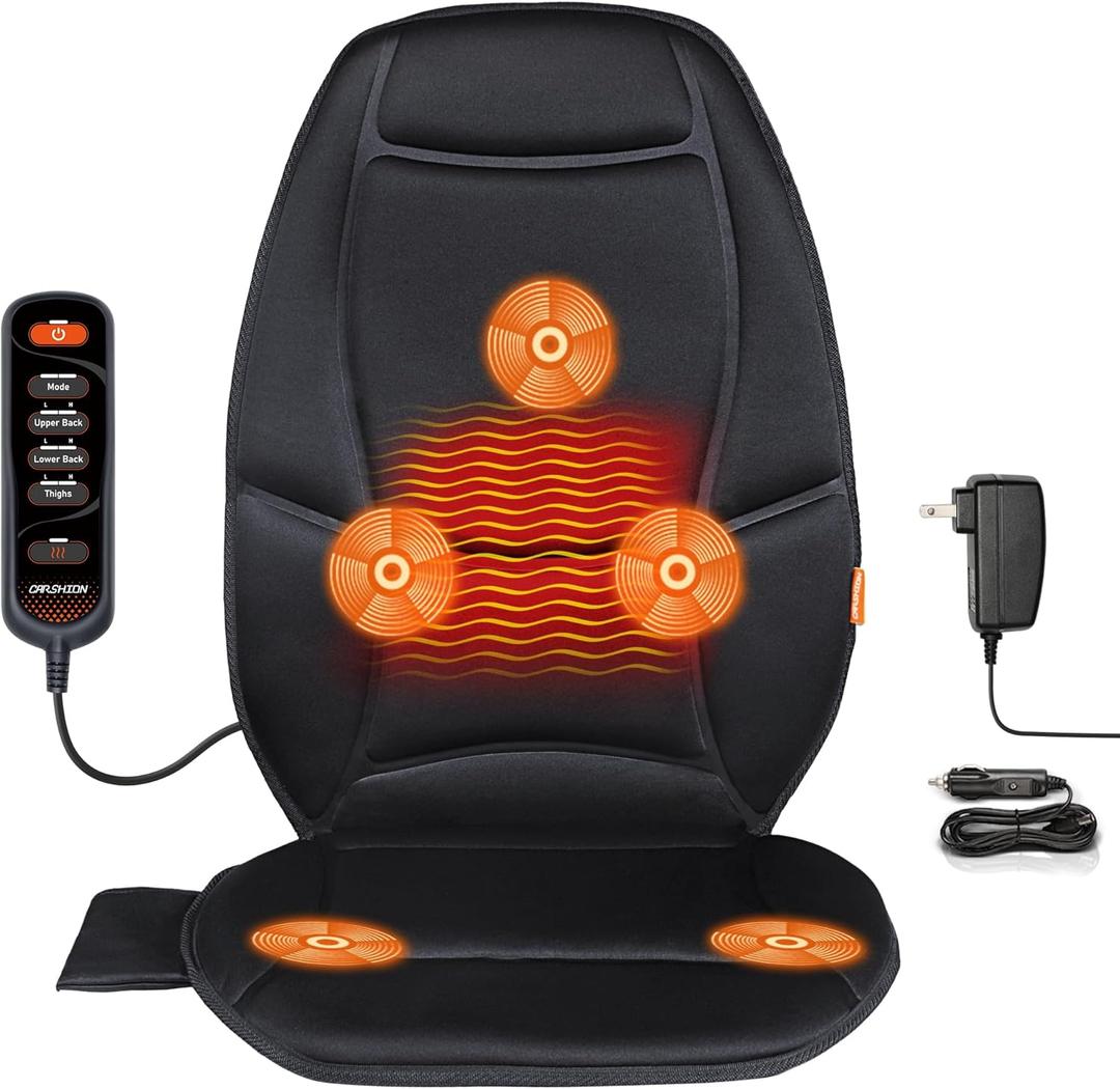 Massage Seat Cushion with Heat,Back Massager for Chair Back Massager Heated Seat Cover Massage Chair Pad for Pain Relief Home Office Use