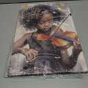 YMXZHUANSH African American Kid Wall Art Music Canvas Pictures Black Art Poster African Children Prints for Bedroom Decor Frame(Black 12.00" x 18.00")