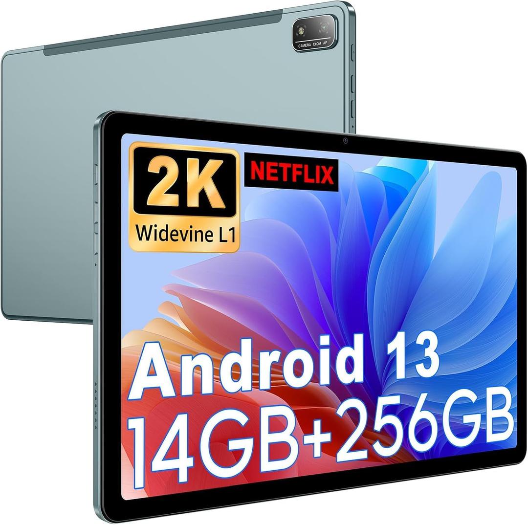 Lastest 2025 Android Tablets, 11" Android 13 Tablet with Octa-core Processor, Ultra Slim 14(8+6GB) RAM+256GB ROM+512GB Expand, BT 5.0, Dual Camera, 2000x1200 HD IPS, 7500mAh Battery
