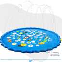 ArtCreativity Splash Pad for Kids and Pets - 60 Inches - Non-Slip Sprinkler Baby Play Mat with Sound & Light - Outside Water Toys for Toddlers and Dogs - Inflatable Kiddie Summer Wading Pool Toy