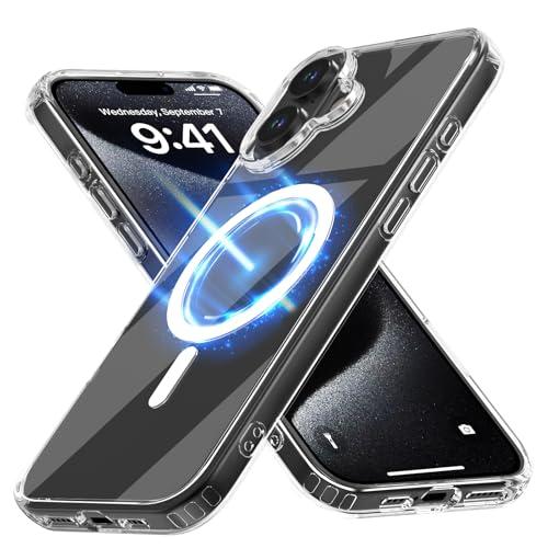 KOQQQ Compatible with iPhone 16 Plus Case, Built for MagSafe, Crystal Clear Not Yellowing, Military Grade Drop Protection, Scratch-Resistant Back, Magnetic Case for 16 Plus (2024)