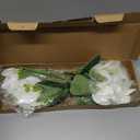 4 Bundles Artificial Tiger Lily Silk Flowers Faux Fake Lilies Plants for Wedding Bouquet Home Party Indoor Table Hotel Office Vases Floral Arrangements Outdoor Garden Decor (White)