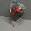 12 Inch Tabletop Christmas Tree with White Ceramic Potted,Mini Christmas Tree Holiday Decorations with Apples Pine Cones Gold Xmas Ball Berries for Home Indoor Xmas Tabel Decor (Red and Green)