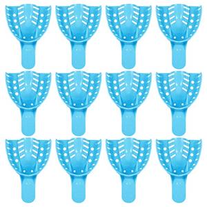 JMU Dental Impression Tray,Bag of 12 Perforated Disposable Trays,3 Medium Upper