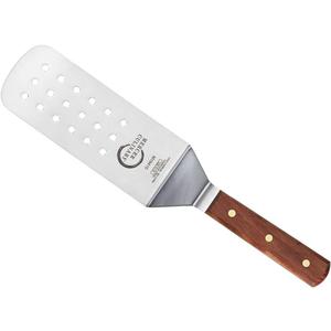 Mercer Culinary Praxis Rosewood Handle Perforated Turner, 8 Inch x 3 Inch